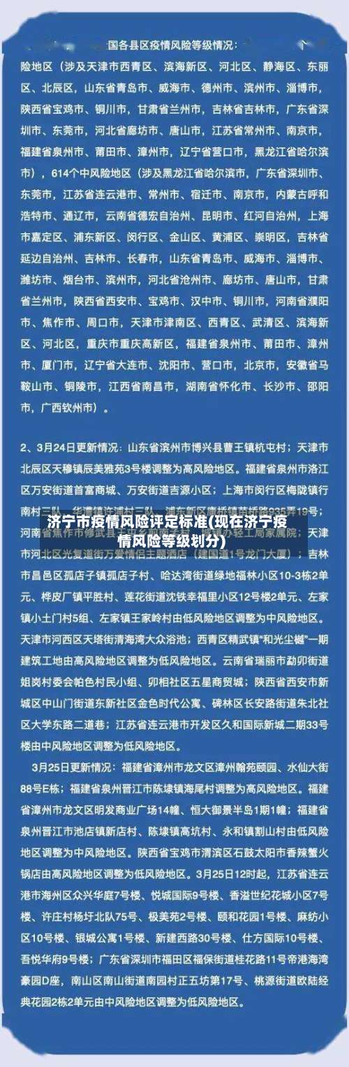 济宁市疫情风险评定标准(现在济宁疫情风险等级划分)-第1张图片