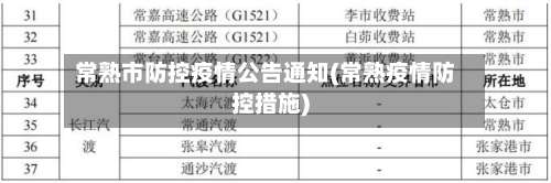 常熟市防控疫情公告通知(常熟疫情防控措施)-第1张图片