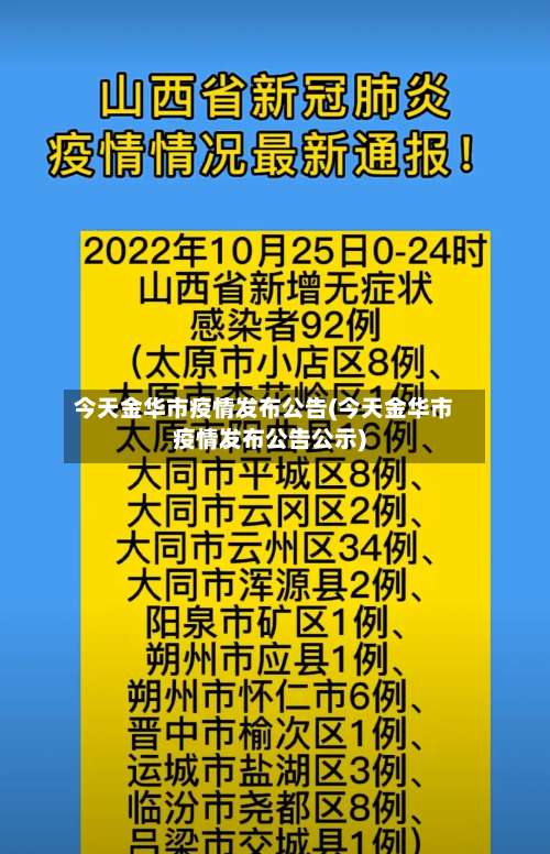 今天金华市疫情发布公告(今天金华市疫情发布公告公示)-第1张图片
