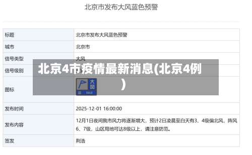 北京4市疫情最新消息(北京4例)-第1张图片